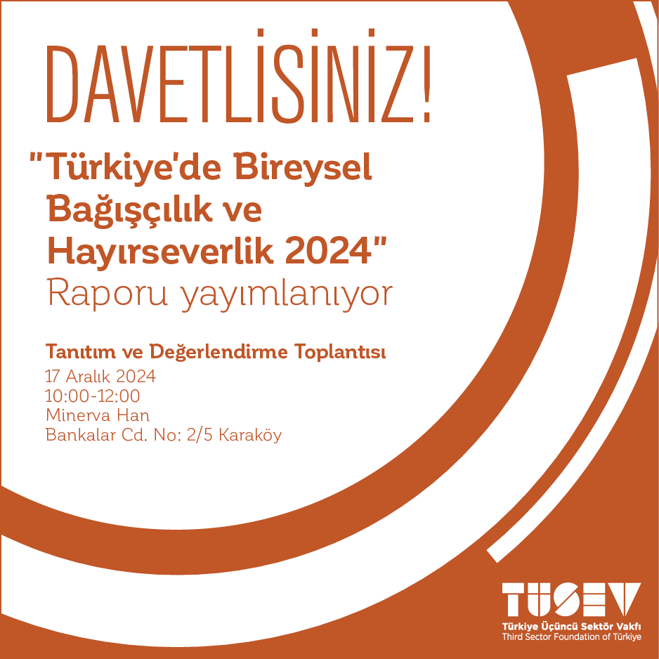 Türkiye’de Bireysel Bağışçılık ve Hayırseverlik 2024 Raporu Tanıtım ve Değerlendirme Toplantısı